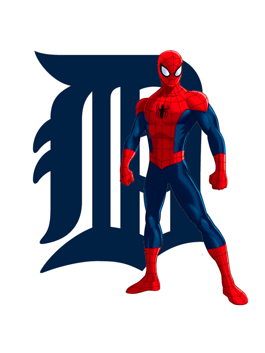 Detroit Tigers Spider Man Logo vinyl decal